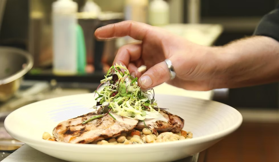 Plated chicken dish